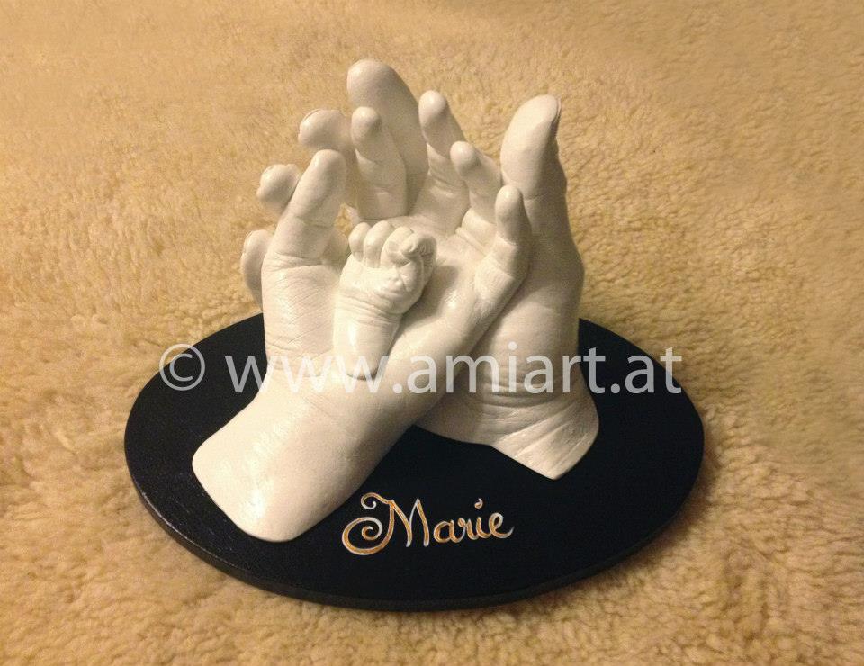 3D Abdruck von Mama, Papa und Baby